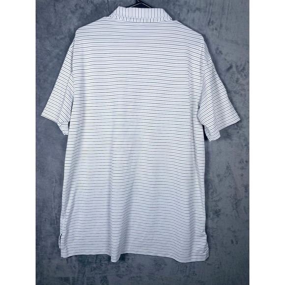 Peter Millar Mens L Summer Comfort Polo Shirt East Lake Golf Club Striped White - Picture 4 of 5